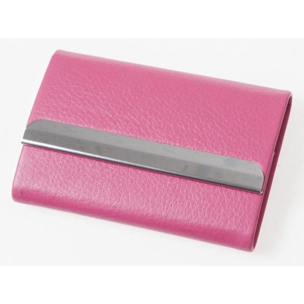 男女兼用 レイシーPUレザー 金属飾り 名刺入れ カードケース 収納整理 ビジネス シンプル#ローズ