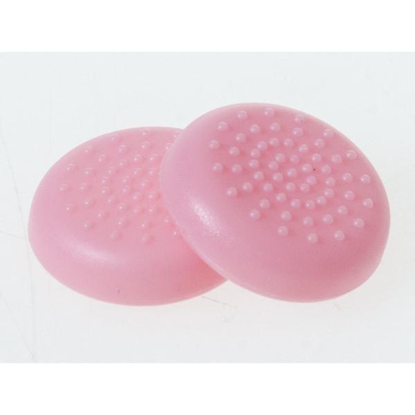 PS4用 コントローラー アナログスティック用カバー 滑り止め TPU製 2点セット#ピンク