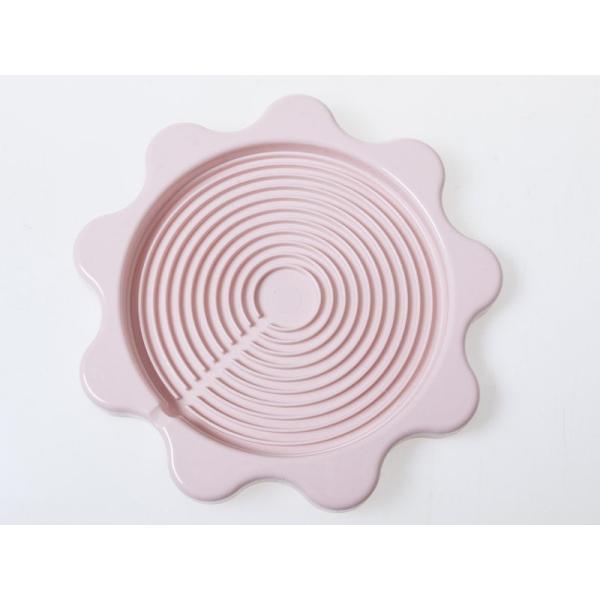 キッチン雑貨 螺旋 花模様 シリコン製 魔法瓶 ティーポットなどに コースター#ピンク
