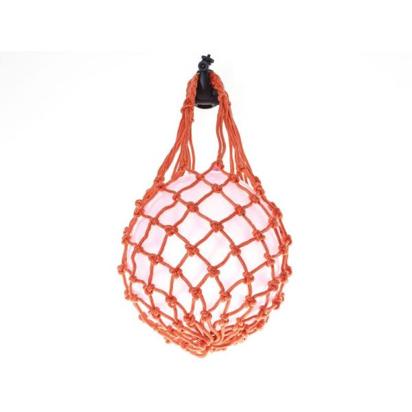 スポーツ用品 生活収納グッズ 持ち歩き ボールネット 網 底部金属リング付き バスケットなど#オレン...