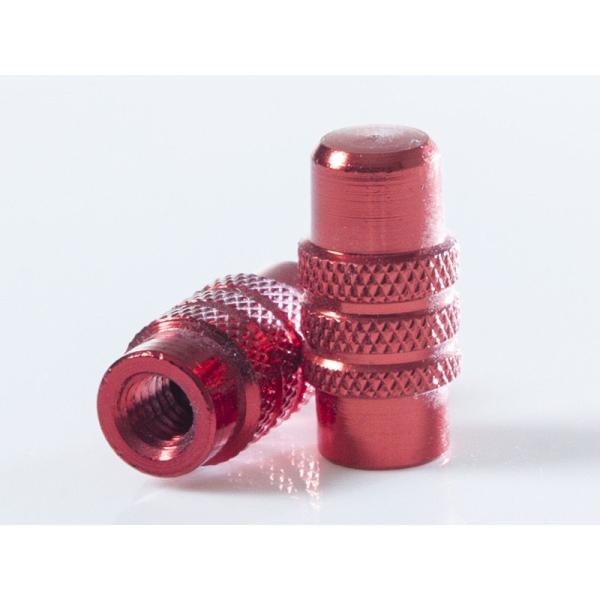 サイクル 自転車 タイヤ アルミ合金製 仏式 バルブキャップ 2個セット カラフル#レッド