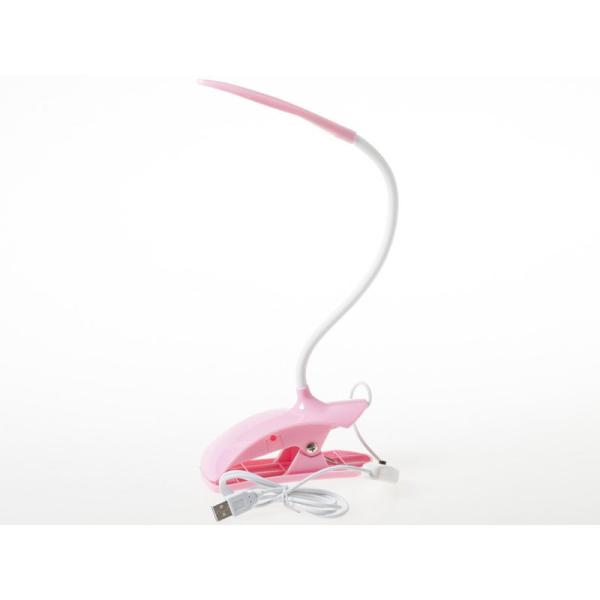 フレキシブル クリップ式 USB テーブルランプ スタンドランプ#ローズ