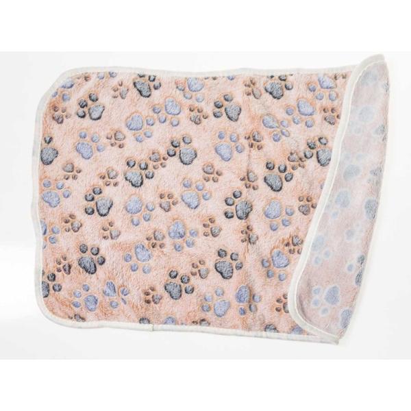 ペット 猫 犬 コーラルフリース マット カーペット シーツ ふかふか SSサイズ#ブラウン肉球