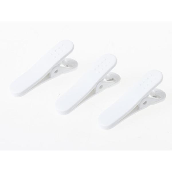汎用 携帯 イヤホン ヘッドホン用 ケーブル シャツなどに クリップ 長めタイプ 3個セット#ホワイ...