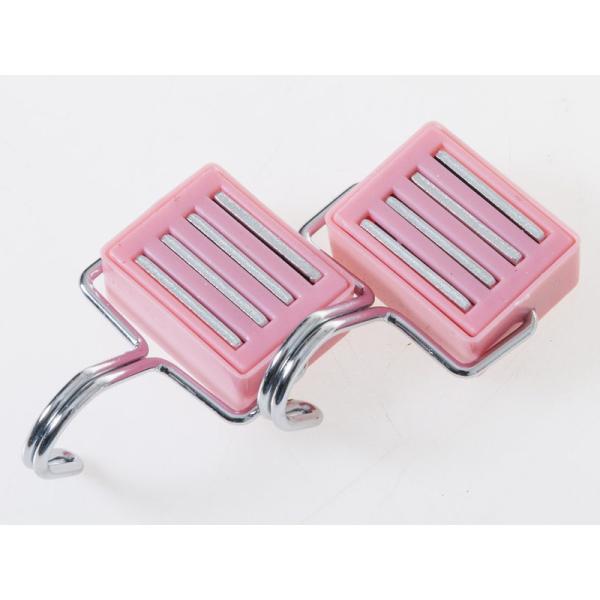 冷蔵庫 レンジなど マグネットフック 磁石 ハングフック 小物掛け 四角 4個入#ピンク
