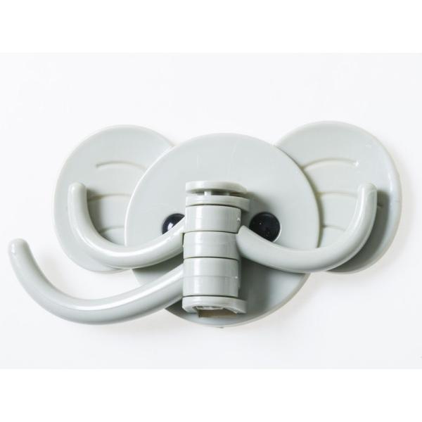 生活雑貨 収納 ゾウさん エレファント形 壁掛けフック マルチホルダー ハンガー 小物掛けなど#グリ...