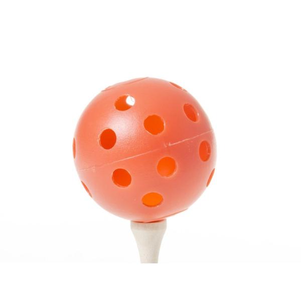 ゴルフ 練習用 ボール 室内 PUソフトボール 子ども 大人 5個入り#穴あけタイプ オレンジ