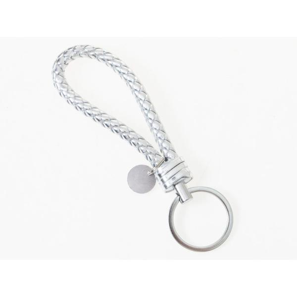 DIY 生活雑貨 ハンドメイド 手芸 パーツ 編み風 リング付き紐 キーホルダー作りなど#シルバー