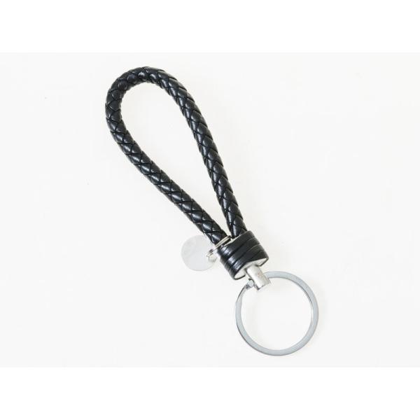 DIY 生活雑貨 ハンドメイド 手芸 パーツ 編み風 リング付き紐 キーホルダー作りなど#ブラック