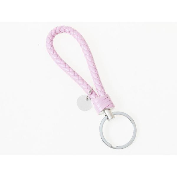 DIY 生活雑貨 ハンドメイド 手芸 パーツ 編み風 リング付き紐 キーホルダー作りなど#ピンク