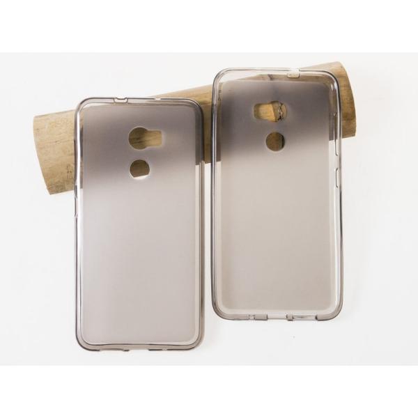 HTC ONE X10用 TPU製 無地 シンプル ソフトケース 保護カバー#クリアグレー