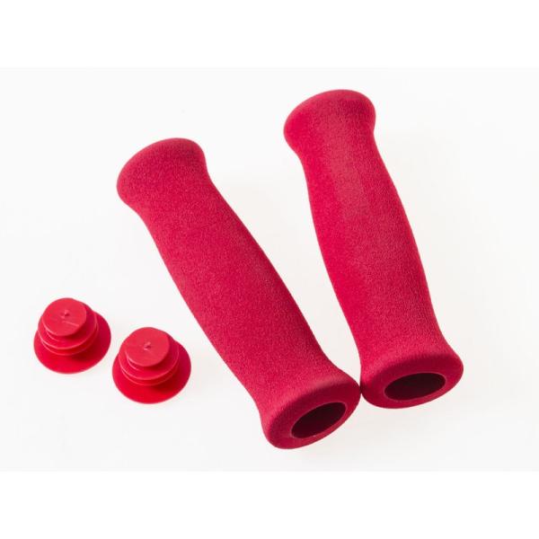 サイクル 自転車 バーエンド ハンドルグリップ スポンジカバー 吸汗#レッド