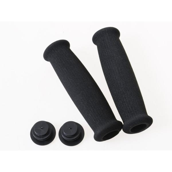 サイクル 自転車 バーエンド ハンドルグリップ スポンジカバー 吸汗#ブラック