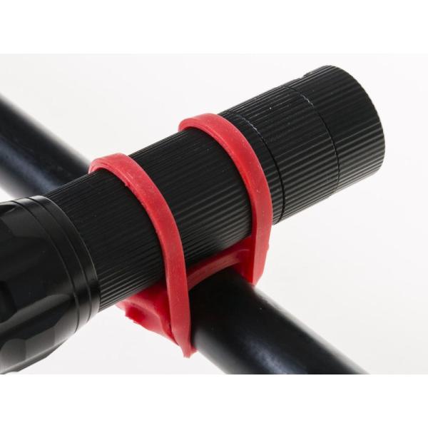 自転車 サイクル シリコン製 汎用ラバーバンド 固定ベルト ブラケットベルト 2本入#レッド