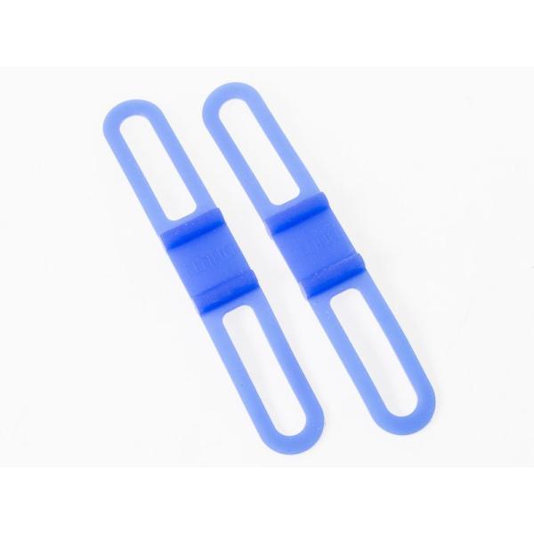 自転車 サイクル シリコン製 汎用ラバーバンド 固定ベルト ブラケットベルト 2本入#ブルー