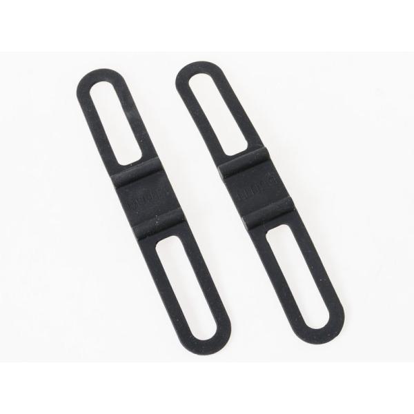 自転車 サイクル シリコン製 汎用ラバーバンド 固定ベルト ブラケットベルト 2本入#ブラック