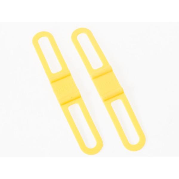 自転車 サイクル シリコン製 汎用ラバーバンド 固定ベルト ブラケットベルト 2本入#イエロー