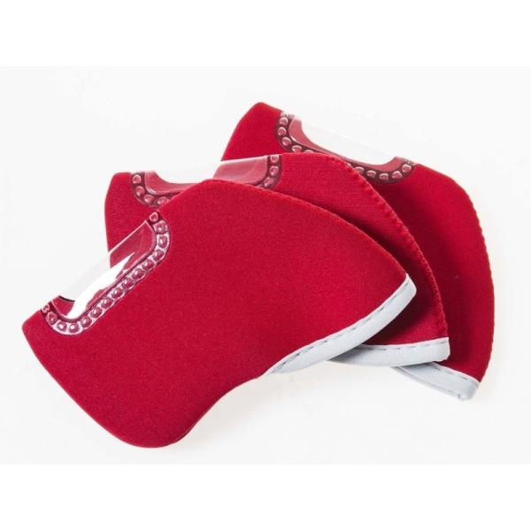 ゴルフ用 ドライバー用 ヘッドカバー 窓付き 10個入#レッド