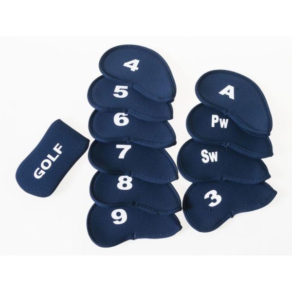 ゴルフ用 ドライバー用 ヘッドカバー 10個入 + パター用 ヘッドカバー1個入#ブルー