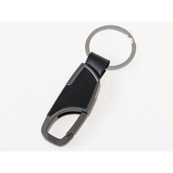 DIY 生活雑貨 ワンタッチ カン付き PUレザー+合金 キーホルダー作りなど#ガンブラック×黒