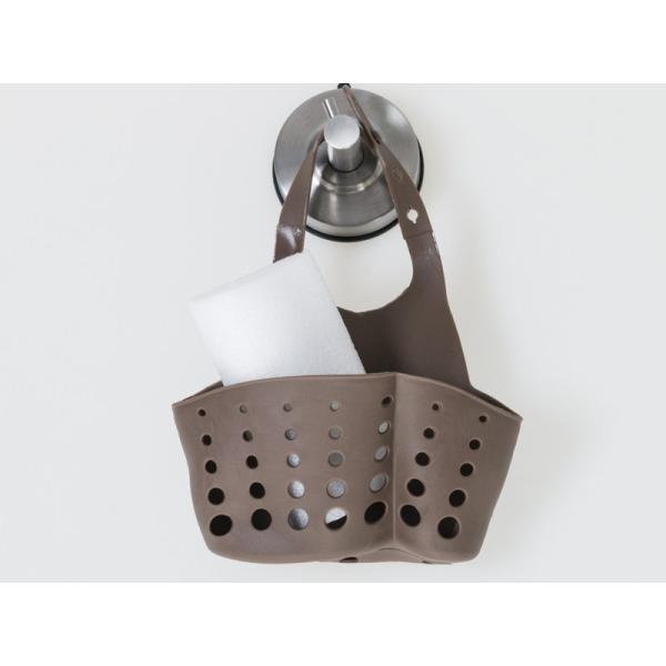 生活雑貨 風呂場 キッチンなど 水切りホルダー 水切りケース 小物収納 調節可能#ブラウン
