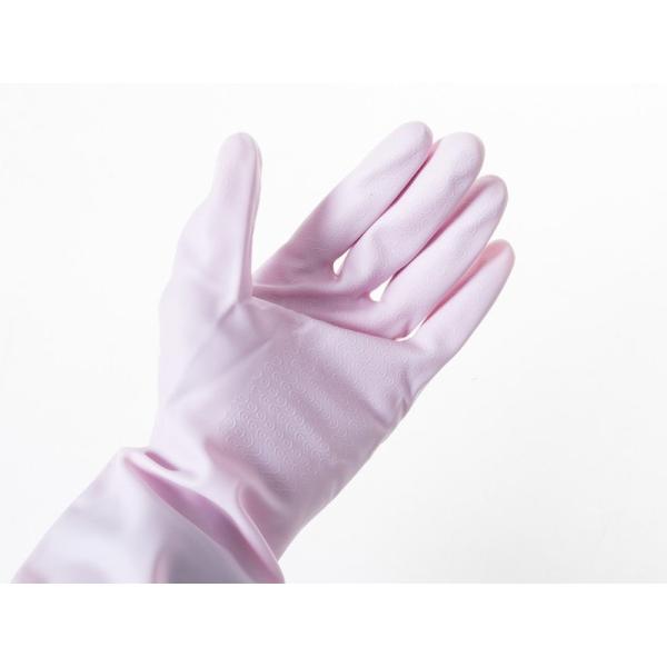 生活雑貨 キッチン雑貨 PVC+ラテックス素材製 掃除 洗濯 家事など作業 グローブ 手袋#ピンク