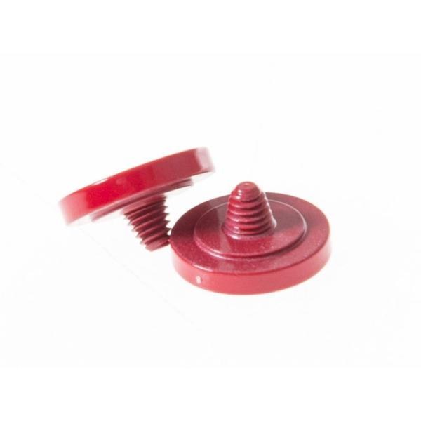 ねじ込み式 ソフト レリーズ シャッター ボタン 真鍮 窪みタイプ#レッド