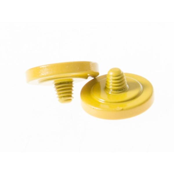 ねじ込み式 ソフト レリーズ シャッター ボタン 真鍮 窪みタイプ#イエロー