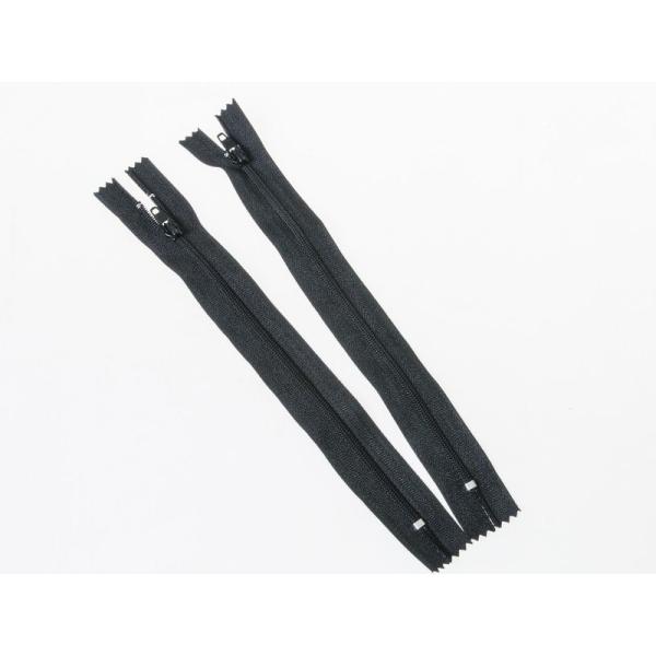 カラフル ファスナー 手芸 玉付 スライダー付 20CM 2個入#ブラック