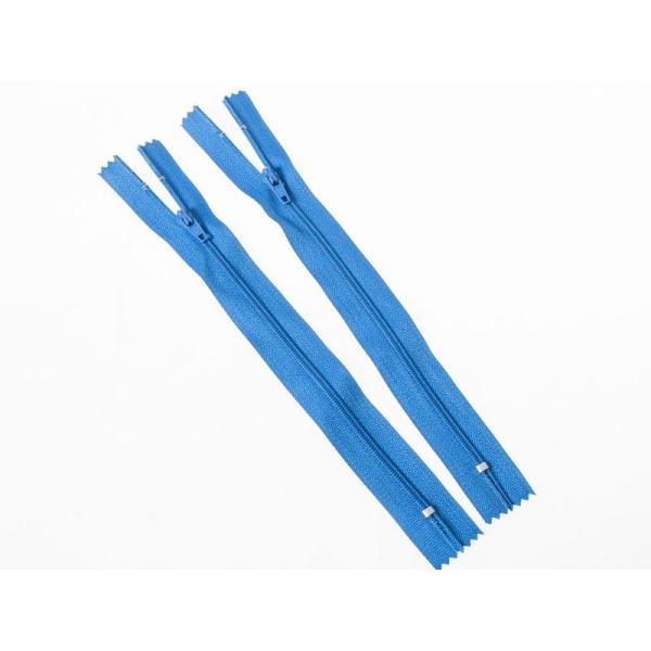 カラフル ファスナー 手芸 玉付 スライダー付 20CM 2個入#ブルー