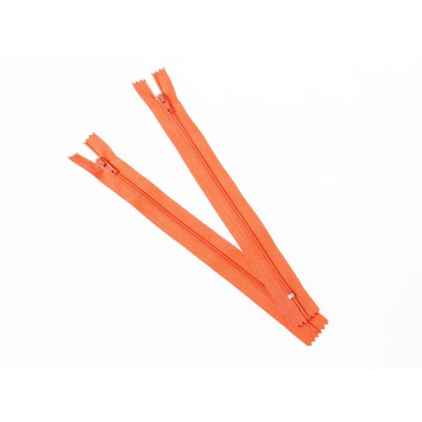 カラフル ファスナー 手芸 玉付 スライダー付 20CM 2個入#オレンジ