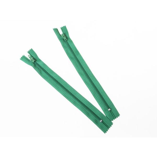 カラフル ファスナー 手芸 玉付 スライダー付 20CM 2個入#グリーン