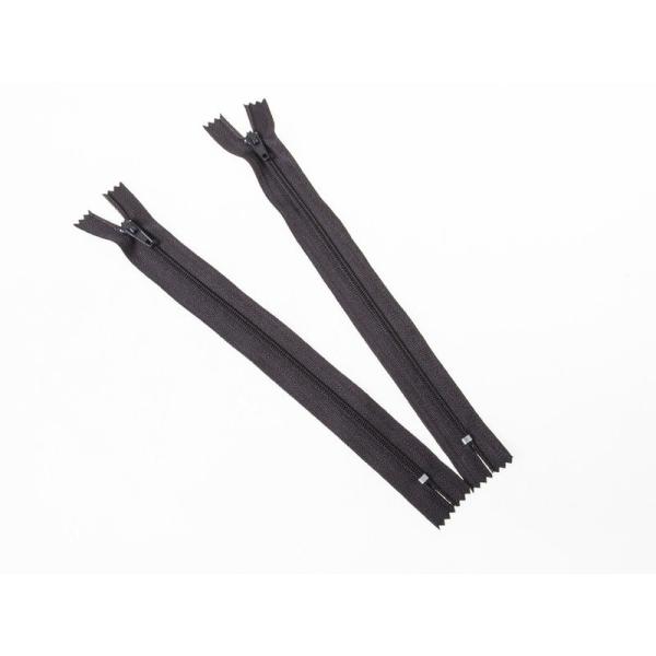 カラフル ファスナー 手芸 玉付 スライダー付 20CM 2個入#ブラウン