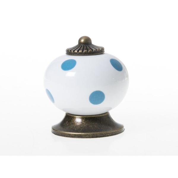 ドット 水玉 セラミック製 生活雑貨 インテリアグッズ 引き出しなど 家具用 つまみ 取っ手#ホワイ...