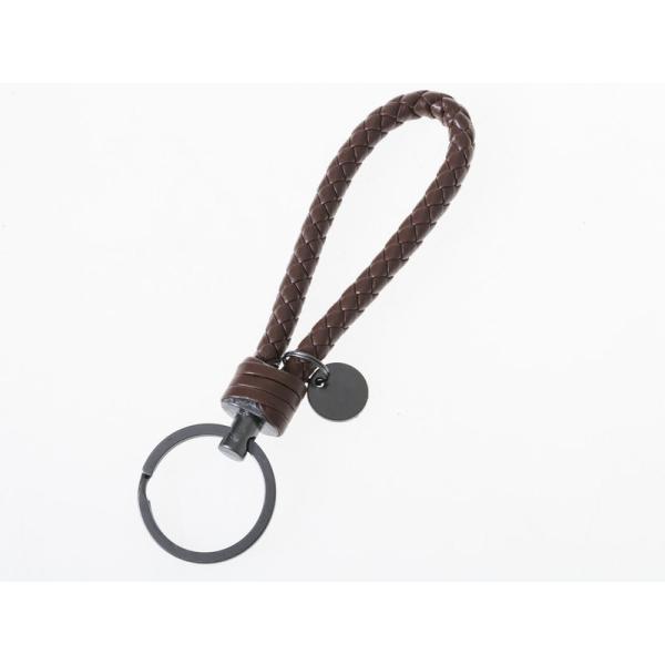 DIY 生活雑貨 ハンドメイド 手芸 パーツ 編み風 黒リング付き紐 キーホルダー作りなど#ブラウン