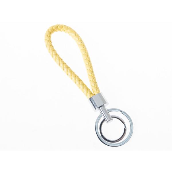 DIY 生活雑貨 ハンドメイド 手芸 パーツ 編み風 ダブルリング付き紐 キーホルダー作りなど#イエ...