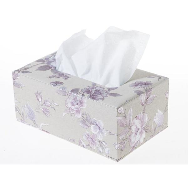 生活雑貨 エレガント インテリア小物 PUレザー ティッシュボックス#パープル牡丹