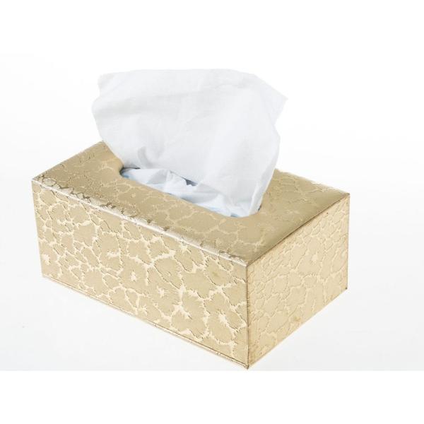 生活雑貨 エレガント インテリア小物 PUレザー ティッシュボックス#ゴールド稲妻模様
