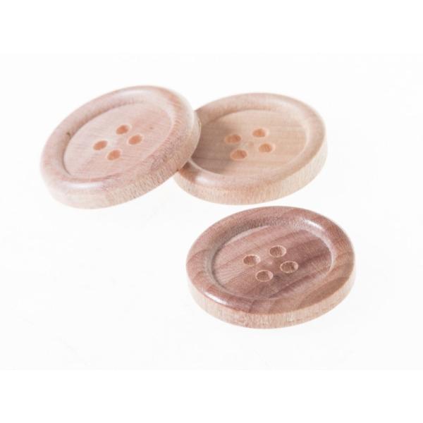 ファッション 4つ穴 ウッドボタン ボタン 3枚入り コート カバン 釦付け替え お裁縫 手芸など#...
