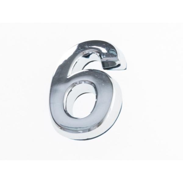 3.5CM 数字 ナンバー エンブレム ステッカー シール シルバー#6