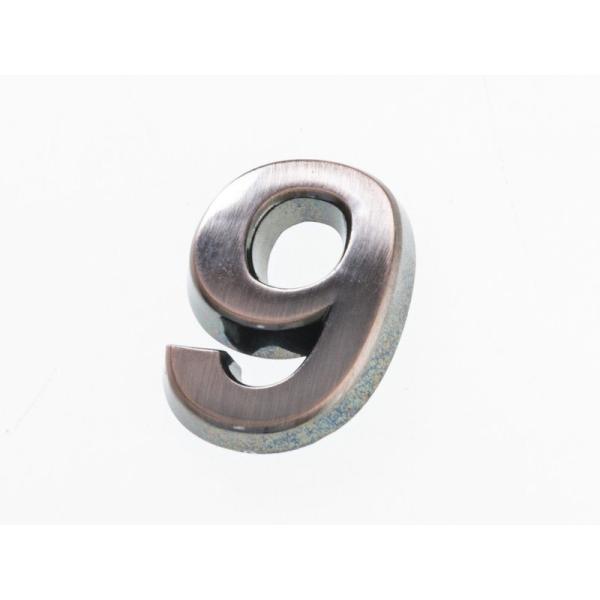 3.5CM 数字 ナンバー エンブレム ステッカー シール 真鍮色#9