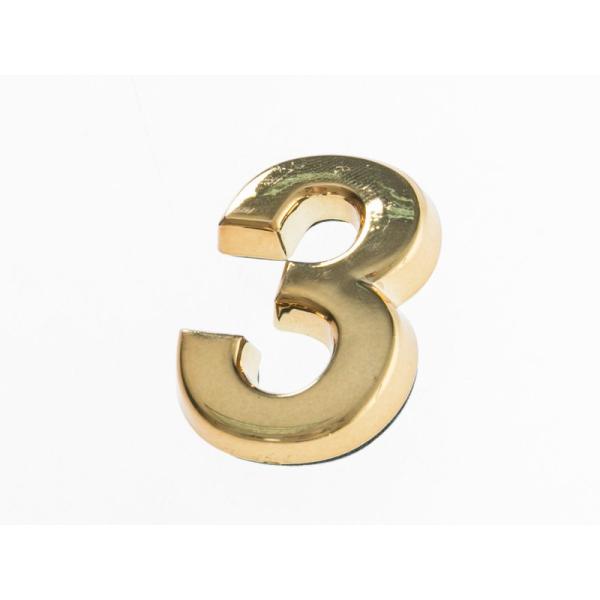 3.5CM 数字 ナンバー エンブレム ステッカー シール ゴールド#3