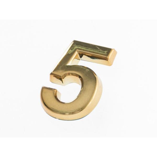 3.5CM 数字 ナンバー エンブレム ステッカー シール ゴールド#5