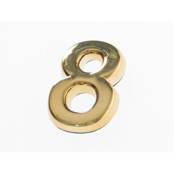 3.5CM 数字 ナンバー エンブレム ステッカー シール ゴールド#8