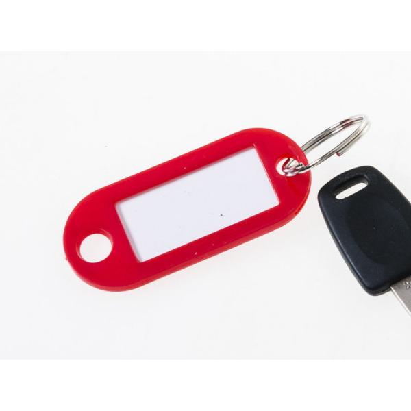 生活雑貨 オフィス用品 キーホルダー キーリング ネームタグ 名札 タグ 3個入り#レッド