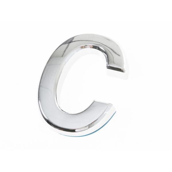 5CM 英字 アルファベット エンブレム ステッカー シール シルバー#C