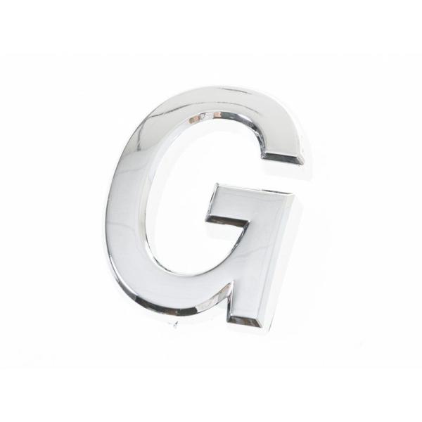 5CM 英字 アルファベット エンブレム ステッカー シール シルバー#G
