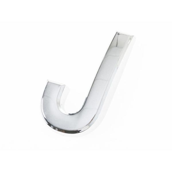 5CM 英字 アルファベット エンブレム ステッカー シール シルバー#J