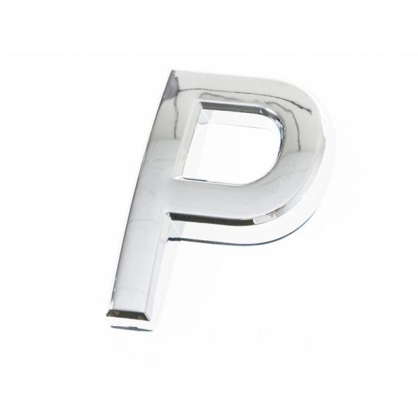 5CM 英字 アルファベット エンブレム ステッカー シール シルバー#P