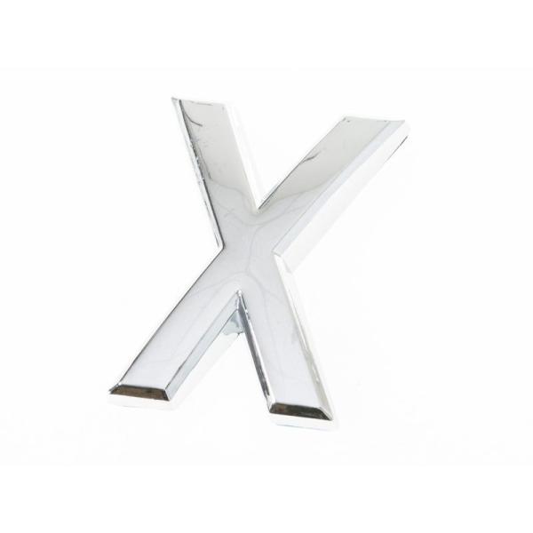 5CM 英字 アルファベット エンブレム ステッカー シール シルバー#X